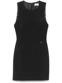 Платье мини из крепа Elisabetta Franchi с цветочным принтом, черный