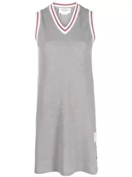 Платье мини из пике THOM BROWNE, серый