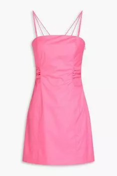 Платье мини из поплина с вырезами FRAME, бабблгам