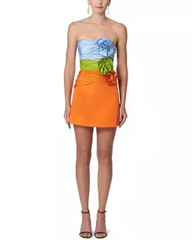 Платье-мини из шелка Carolina Herrera с вырезом, розовый