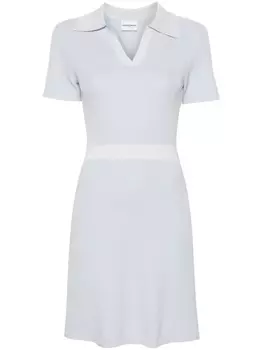 Платье мини из ткани пике с воротником поло Claudie Pierlot, синий