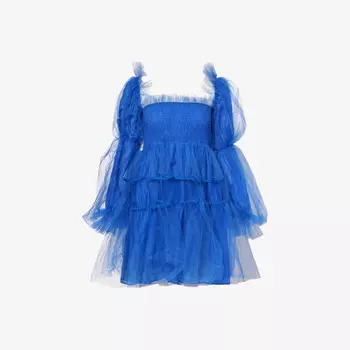 Платье-Мини из тюля Mystery с длинными рукавами Sister Jane, синий