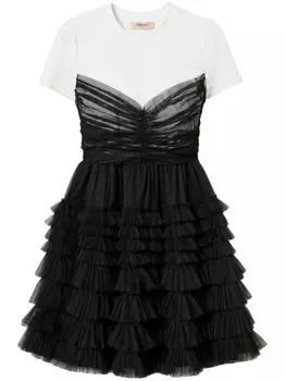 Платье мини из тюля TWINSET, черный