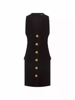 Платье мини из вискозы Balmain, черный