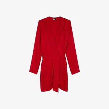 Платье мини из жаккардовой ткани в горошек The Kooples, красный