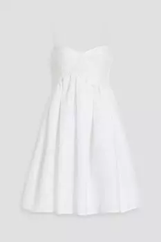 Платье мини из жатого хлопка Hooda со сборками CECILIE BAHNSEN, белый