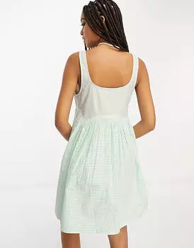 Платье мини из жатого хлопка с квадратным вырезом ASOS DESIGN