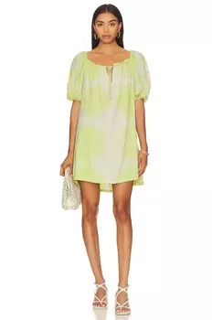 Платье мини Jen's Pirate Booty Jardin, цвет Neon Green Shibori