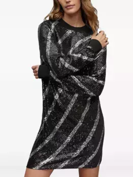 Платье мини Juela с пайетками AllSaints, черный