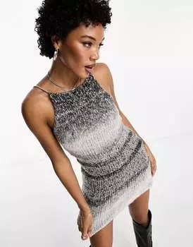 Платье мини-комбинации цвета «космический краситель» ASOS с открытой спиной