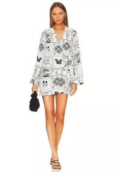 Платье мини L'Academie Hillia, цвет Ivory & Black Frames