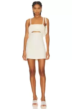 Платье мини L'Academie Lea Crochet, слоновая кость