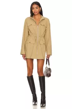 Платье мини L'Academie x Marianna Selina Cargo, цвет Camel Brown