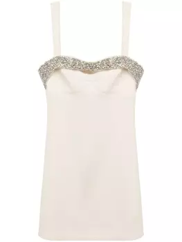 Платье мини Lenny с кристаллами Simkhai, белый