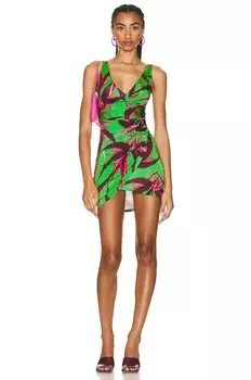 Платье мини Louisa Ballou Summer Solstice, цвет Red Green Flower