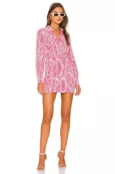 Платье мини Lovers and Friends Makena, цвет Fuchsia Leaf Print