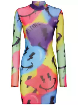 Платье мини LS Smile с логотипом Philipp Plein, фиолетовый