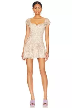 Платье мини MAJORELLE Darya, цвет Vanilla Tossed Ditsy