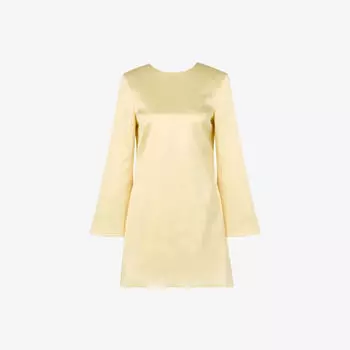 Платье мини Malina Elna из атласа с бантом, желтый