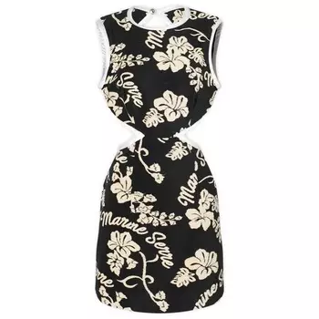 Платье мини Marine Serre Jersey Jacquard Floral, черный