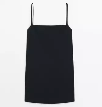Платье мини Massimo Dutti Short Strappy, черный