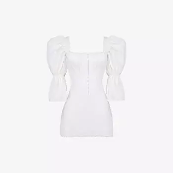 Платье мини Matilda из эластичного хлопка с корсетом и пышными рукавами House Of Cb, белый