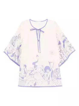 Платье мини Maxine Kaftan ZIMMERMANN, нейтральный