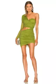 Платье мини Michael Costello x REVOLVE Vivienne, цвет Green Croc