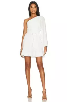 Платье мини MILLY Linden Pleated, белый