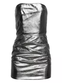 Платье мини Mirror The Attico, серебяный