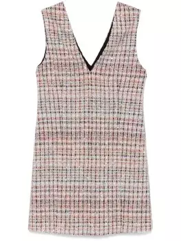 Платье мини Missoni из букле в клетку, белый