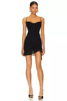 Платье мини MORE TO COME Mileva Ruched, черный