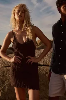 Платье мини на бретелях крючком Superdry, коричневый