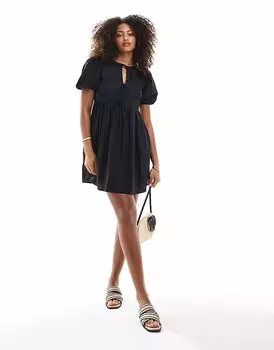 Платье-мини New Look с завязками спереди черного цвета