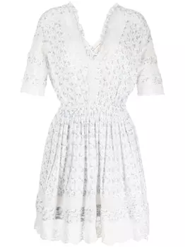 Платье мини Newton с цветочным принтом LoveShackFancy, белый