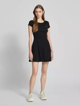 Платье мини облегающего кроя с оборками Tommy Jeans, черный