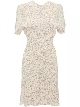 Платье-мини от Victoria Beckham со сборками на талии, нейтральный