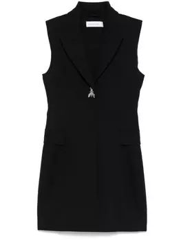 Платье мини Patrizia Pepe с бляшкой-логотипом, черный