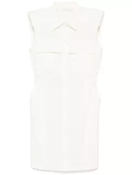 Платье мини Patrizia Pepe с вышитым логотипом, белый