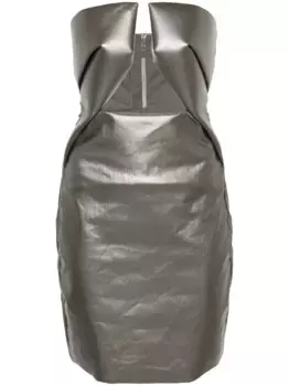 Платье мини Prong без бретелей Rick Owens, серый