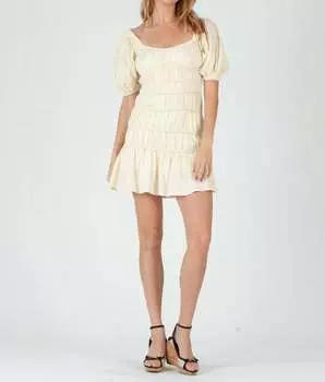 Платье-мини Rae с рукавами-фонариками, ванильного цвета LUCCA, цвет vanilla