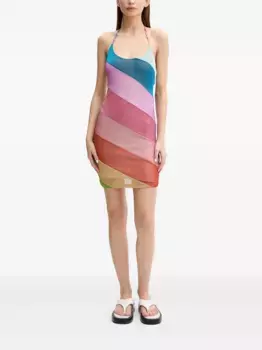 Платье мини Rainbow в полоску Kurt Geiger London, розовый