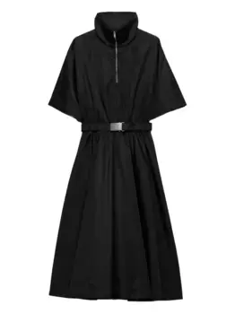 Платье мини Re-Nylon с поясом Prada, черный