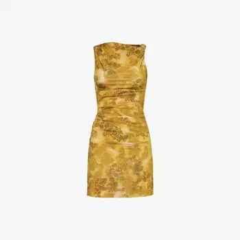 Платье-Мини Rianna облегающего кроя из эластичной ткани с цветочным принтом и узором пейсли Bec & Bridge, золотой