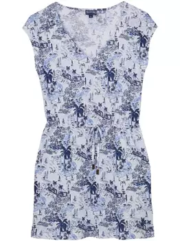 Платье мини Riviera с графичным принтом Vilebrequin, синий