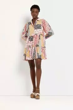 Платье мини-рубашка Mae с принтом River Island, бежевый