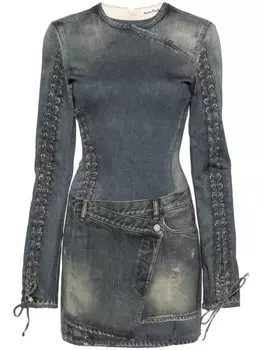 Платье мини с эффектом тромплей Acne Studios, синий