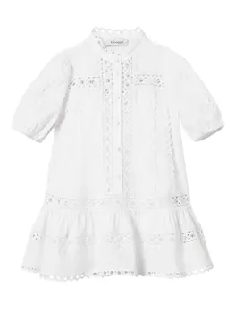 Платье мини с английской вышивкой TWINSET Kids, белый