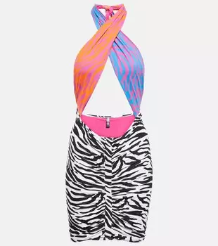 Платье мини с анималистичным принтом Stallion REINA OLGA, разноцветный