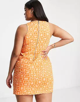 Платье мини с асимметричными пуговицами и роговыми пуговицами ASOS DESIGN Curve